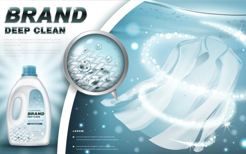 洗衣液广告海报设计矢量素材 创意无限，高效下载
